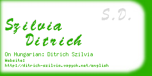 szilvia ditrich business card